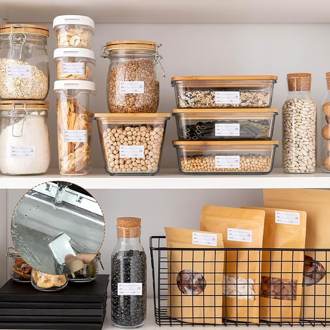 Dissolvable Labels, 1Rolls 500 Pieces 1 x 2 Inch Dissolvable Stickers Labels Food Storage Freezer Date Stickers for Refrigerator Removable Food Label for Freezer Refrigerator Foods Containers