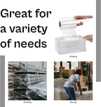 PSBM 648 Rolls 3 Inch x 1000 Feet 80 Gauge Mini Stretch Film/Wrap with Plastic Handle, Industrial Strength Clear Shrink Plastic Wrap for Moving, Packing, Shipping, Bundling & Storage