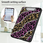 Clipboard with Storage,Office Supplies Nursing Clipboards Folder with Pen Holder Plastic Foldable Clip Board with Storage for Nurse Teacher,Pink Golden Leopard
