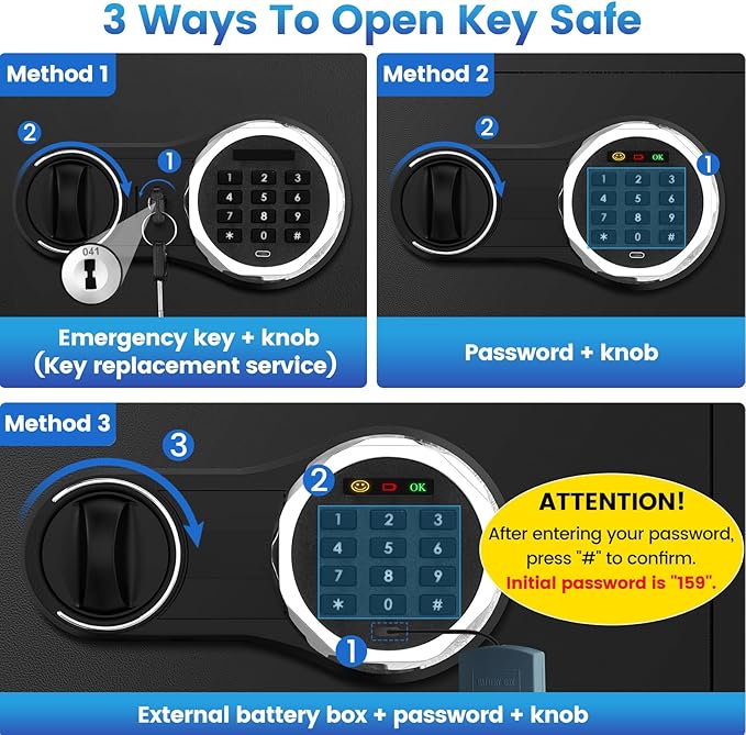 254 Keys Digital Key Lock Box Wall Mount with Code, Heavy Duty Anti-Theft Key Lock Box with Side Drop Slot and Colorful Key Tags for Car Garage House Rental Office