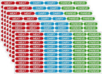 360PCS Kosher Labels for Kitchen, Color Coded Meat Dairy Pareve Stickers, PVC Material,1.25 x 0.27 Inch, Waterproof & Dishwasher Safe,Freezable and Microwavable