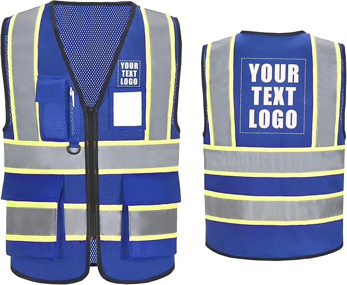 A-SAFETY Mesh High Vis Vest Lightweight Reflective Construction Vest with Pockets Safety Vest for Men/Women