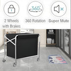 Commercial Laundry Cart with Wheels Heavy Duty Collapsible Laundry Baskets 12 Bushel (400l), Industrial Rolling Baskets Trucks with Steel Frame and Waterproof Oxford Cloth, 300 Lbs Weight Capacity