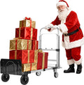 600 LBS Dolly Cart with Wheels, 3 in 1 Folding Hand Truck with Retractable Handle, Aluminum Heavy Duty Hand Cart with 4 Wheels, Collapsible Hand Truck Dolly for Warehouse, Home, Supermarket
