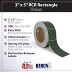 Kenco Color Coding 3 X 5 Rectangle Labels, Inventory Control Stickers 500 Labels Per Roll, Made in The USA (Hunter Green)