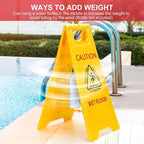 MATTHEW CLEANING 25'' Industrial Wet Floor Sign 12 Pack 2-Sided Safety A-Frame Birght Yellow Multilingual Warning Signs Commercial Caution Wet Fold-out Floor Signs For Indoors and Outdoors