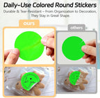 2 inch Dot Stickers Labels Circle Garage Sale Sticker 750Pcs Round Thermal Printer Stickers Printable Writable Price Labels for Yard Sale, Fluorescent Green