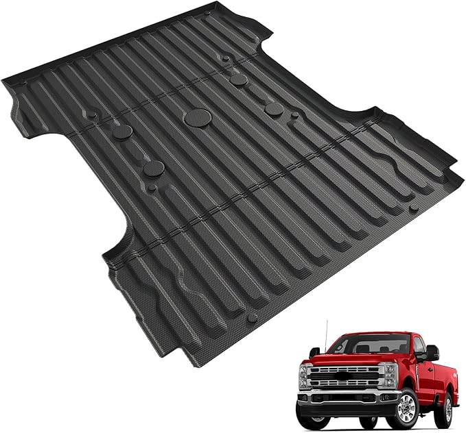 Truck Bed Mat for Ford F250 F350 F450 Super Duty 2017-2026, All Weather Truck Bed Liner for 2026 2025 Ford F-250 F-350 F-450 Accessories, 6.8FT 81.9'' TPE Heavy Duty Cargo Liner Truck Mat