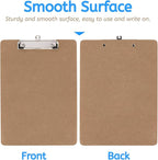 YOUEON 20 Pack Hardboard Office Clipboards, 9 x 12.5 Inch Letter Size Clipboard with Low Profile Clip & Hangable Loop, Clip Boards for Home Office School Hospital Supplies