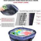 BeeGreen Cooler Bag Soft Leakproof Insulated Tote with Zipper for Beach Travel Grocery