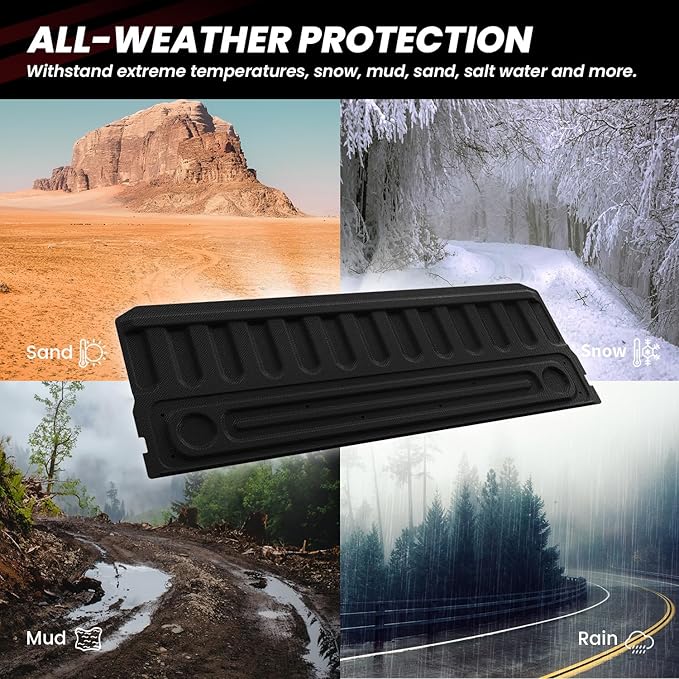 LASFIT Tailgate Mat for Ram 1500 2009-2018, for Ram 2500/3500 2009-2025, for Ram 1500 Classic 2019-2024 Standard Tailgates, All Weather TPE Tailgate Protector Liner Replacement Accessories, Black