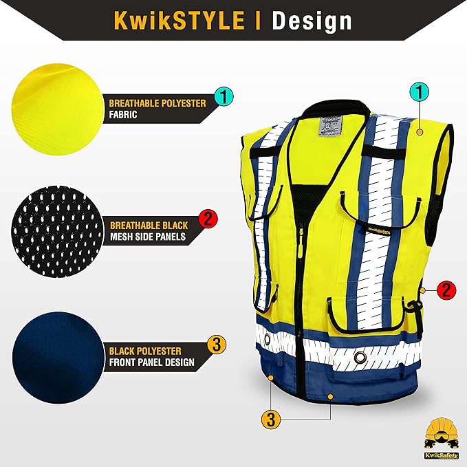KwikSafety - Charlotte, NC - GODFATHER Safety Vest [CUSHIONED COLLAR + TABLET POCKET] ANSI OSHA