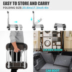 Foldable Platform Cart 29" x 17" x 35" Aluminum Platform Truck 330lbs Capacity Folding Push Cart Adjustable Heavy Duty Platform Cart Dolly for Car House Office Luggage Moving