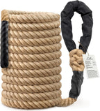 Climbing Rope Gym Workout - 10FT 15FT 20FT 25FT 30FT 35FT Heavy Duty Jute Thick Ropes for Adults Strength Training Outdoor Tree Swing Indoor Home Fitness Exercise - 1.5 Inch