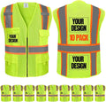 BeautyWill 10/20 Pack Custom Logo Safety Vest,Bulk High Visibility Class 2 Reflective Work Vests