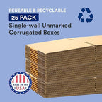 BOX USA Shipping Boxes 14"L x 6"W x 6"H 25-Pack Long Corrugated Boxes for Moving, Shipping, Mailing, Packing, Packaging and Storage