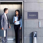 6" X4" Floor 2 Sign - ADA Compliant Tactile Graphics Grade 2 Braille Text | Wall Mount Plastic Directional Assistance, Floor Number Sign for Office, Schools, Hospitals, Apartments