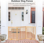 Freestanding Pet Gate, Solid Wood Folding Safety Fence Wooden Dog Gate with 2PCS Support Feet Ideal for Stairs, Doorways, Halls, Kitchens, Indoors Gates, 3 Panels 25", Natural Oak