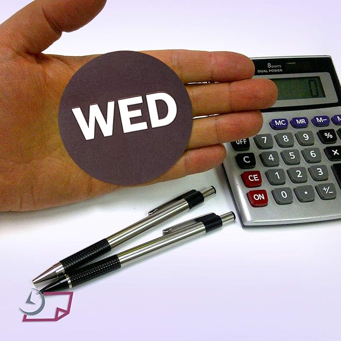 NextDayLabels - 2" Round Inventory Control Day of The Week Labels - 500 Per Roll (WED)