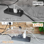 2PC Cable Management Box with Lock,Acrylic,Cable Organizer Box & Power Strip Cover, Wire Organizer for Surge Protector Power Strip,TV Computer,Cable Wires of Home,Office,Child and Pet Proof