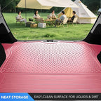 PIC AUTO Heavy Duty Rubber Trunk Cargo Liner Floor Mats, Trimmable to Fit for Car, SUV, Van, and Trucks – All-Weather Protection, Anti-Slip Backing, Easy to Clean, Durable and Long-Lasting(Large,Pink)