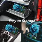 Car Registration and Insurance Holder, Leather Car Glove Box Organizer, Cool Car Accessories for ID, Driver's License Cards & Essential Document,business cards,Men&WomenFlower Purple Rose