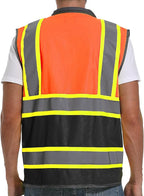Reflective Safety Vest for Men and Women - High Visibility Construction Vest - Dual Tone Reflective Strips