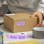 1X2 inch Label Stickers Roll for Thermal Printer 500PCS Colored Removable Freezer Labels Waterproof Blank Sticker Labels to Write on for Food Containers and Jars, Light Purple