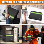 6400℉ Fireproof Document Bag,15” X 11” Waterproof Fireproof Money Bag with Zipper,12 Layers Insulated Fireproof Safe Bag with Reflective Strip for Documents,Passports,Cash,Valuables（6400℉）