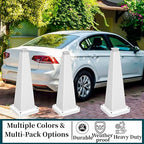 BESEA 3 Pack 28" Bright White Traffic Safety Cones with Weighted Base, High-Visibility Parking Cones for Driveways, Business Parking Lots, Garages, Indoor/Outdoor Use