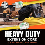 75ft Outdoor/Indoor Extension Cord 10/3 Gauge Ultra Heavy Duty 3 Prong SJTW, Waterproof, ETL Listed, Flexible Cold-Resistant Long Power Cord,15A 125V 1875W, Green by LifeSupplyUSA