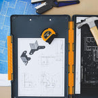 Dexas Legal Size XL Slimcase 2 Storage Clipboard, Gray with Orange Clip, 15.5" x 10.5"