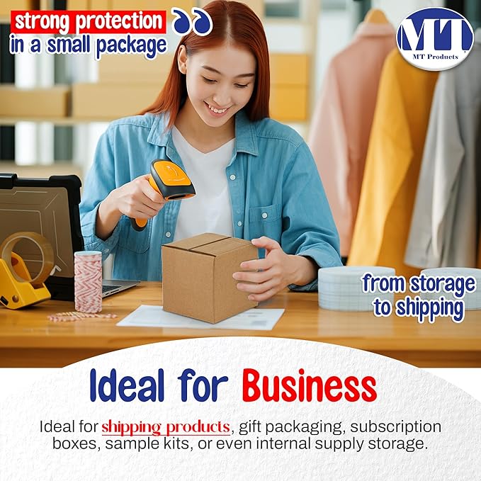 MT Products Sturdy Kraft Corrugated Cardboard Shipping Boxes 6" x 6" x 6" - Small Mailing/Moving Boxes for Transport - Pack of 10