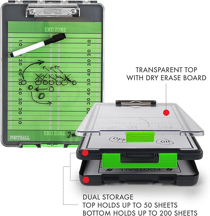 Dexas Clearview Clipcase clipboard13.75 X 9.5 in, Green. See Papers Clearly Outdoors, Stay Organized and Dry. Ideal for Coaching, Teaching, homeschooling, Art, Trades, and Medical pros