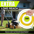 200ft Outdoor/Indoor Extension Cord 14/3 Gauge Heavy Duty 3 Prong SJTW, Waterproof, Flexible Cold-Resistant Long Power Cord,7A 125V 875W, Yellow by LifeSupplyUSA