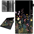 Car Registration and Insurance Holder,Leather Vehicle Glove Box Organizer Wallet for Document,Perfect for any Car,Truck,Motorcycle,Driver License,Trailer or Boat,Men & Women,Midnight Flowers