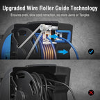 SURAIELEC 80 FT Retractable Extension Cord Reel, 14 AWG SJTOW Power Cord for Garage & Workshop, 10A Circuit Breaker, Wall/Ceiling Mount, Upgraded Anti-Tangle Roller Design, ETL Listed, Blue
