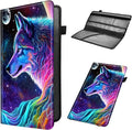 Car Registration and Insurance Holder, Leather Car Glove Box Organizer, Cool Car Accessories for ID, Driver's License Cards & Essential Document,business cards,Men&WomenNebula/Galaxy Wolf
