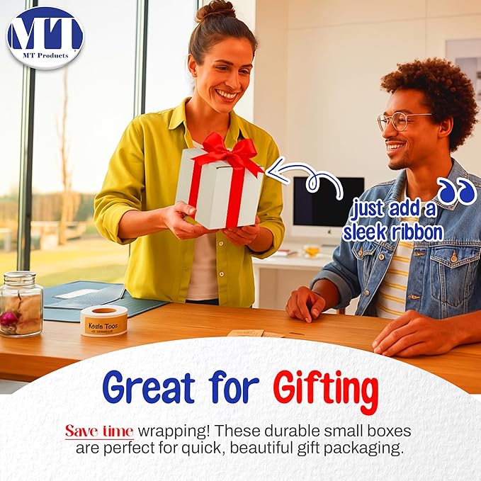 MT Products Sturdy White Corrugated Cardboard Shipping Boxes 7" x 7" x 7" - Small Mailing/Moving Boxes for Transport - Pack of 10
