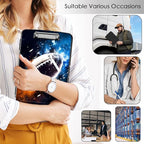 Clipboard with Storage,Office Supplies Nursing Clipboards Folder with Pen Holder Plastic Storage ClipBoard Foldable for Teacher Nurse,Rugby Fire