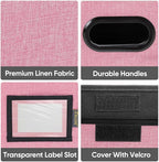 BALEINE File Organizer Box with Lid, Collapsible File Folder Organizer with Plastic Slide, Hanging File Folder Box for Office Document Storage (1 Pack, Pink)