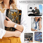 Clipboard with Storage,Office Supplies Nursing Clipboards Folder with Pen Holder Plastic Storage ClipBoard Foldable for Teacher Nurse,Camouflage Forest Deer