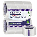 Clear Packing Tape - 6 Heavy-Duty Wrapping Tape - 55-Yard Length, 330 Total Yards 1.88-Inch Wide Strong Adhesive Rolls for Moving Boxes, Office Packaging, Storage Organization & Warehouse Shipping