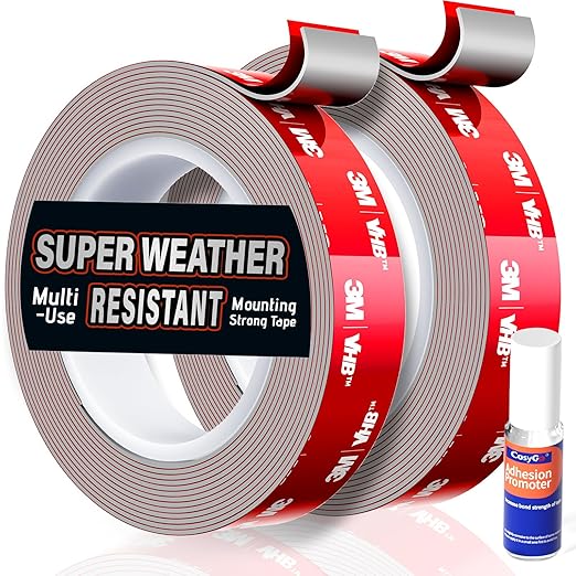 Double Sided Tape Heavy Duty Made of 3M VHB, 30FT Outdoor Heat Resistant Automotive Waterproof Mounting Tape, 0.6In Width Super Strong Adhesion Foam Tape