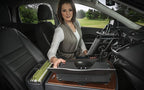 AutoExec AE-GMCD-PS-TAB-21M GripMaster Car Desk for Your Vehicle Workstation and Mobile Office, Mahogany with Printer Stand and Tablet Mount