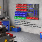 WORKPRO Pegboard Organizer Wall Mounted, 44PC Tool Storage Rack with Bins and Hooks, Peg Board Wall Organizer for Garage Organization, Workshop, Craft Room, Tool Wall Storage System