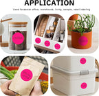 Easy to Use 2 Inch Round Fluorescent Pink Color - Coding Stickers, 4 Rolls 2000 PCS Multipurpose Strong Adhesive Labels for Office,Inventory, Organizing