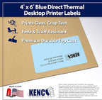 4" X 6" Direct Thermal Perforated Stickers Labels for Shipping Labels, Inventory, and Color Coding - Compatible with Zebra, Rollo, Godex and More (Blue, Pallet)