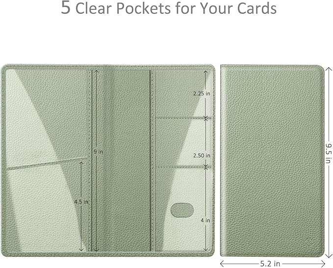 FINPAC Car Registration and Insurance Card Holder, Vehicle Glove Box Card Organizer Wallet Automobile Accessories for License