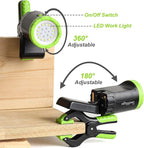 2-Pack Rechargeable LED Work Lights, 360-Degree Adjustable Spotlights with Magnetic Base, Clamp Lights for Barbecue, Workshop, Construction Site, Car Repairing and Home Using